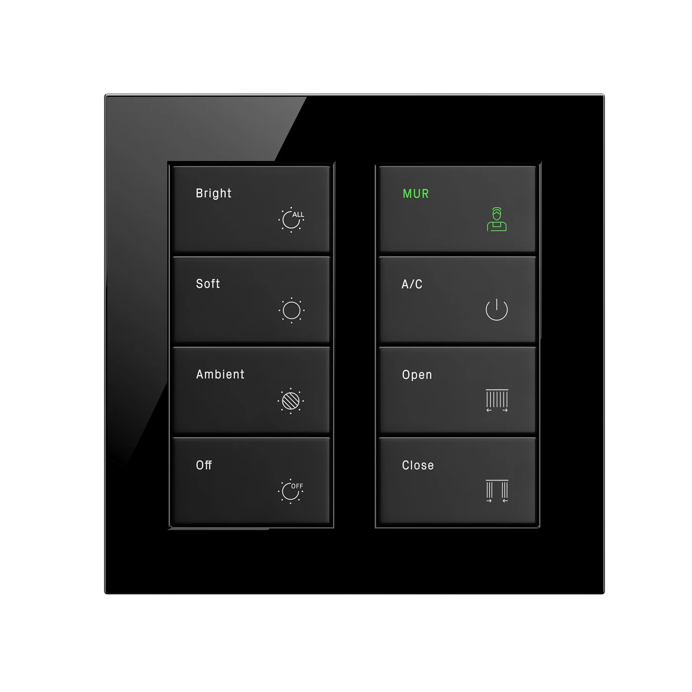Roomio Lineo keypad, black glass frame