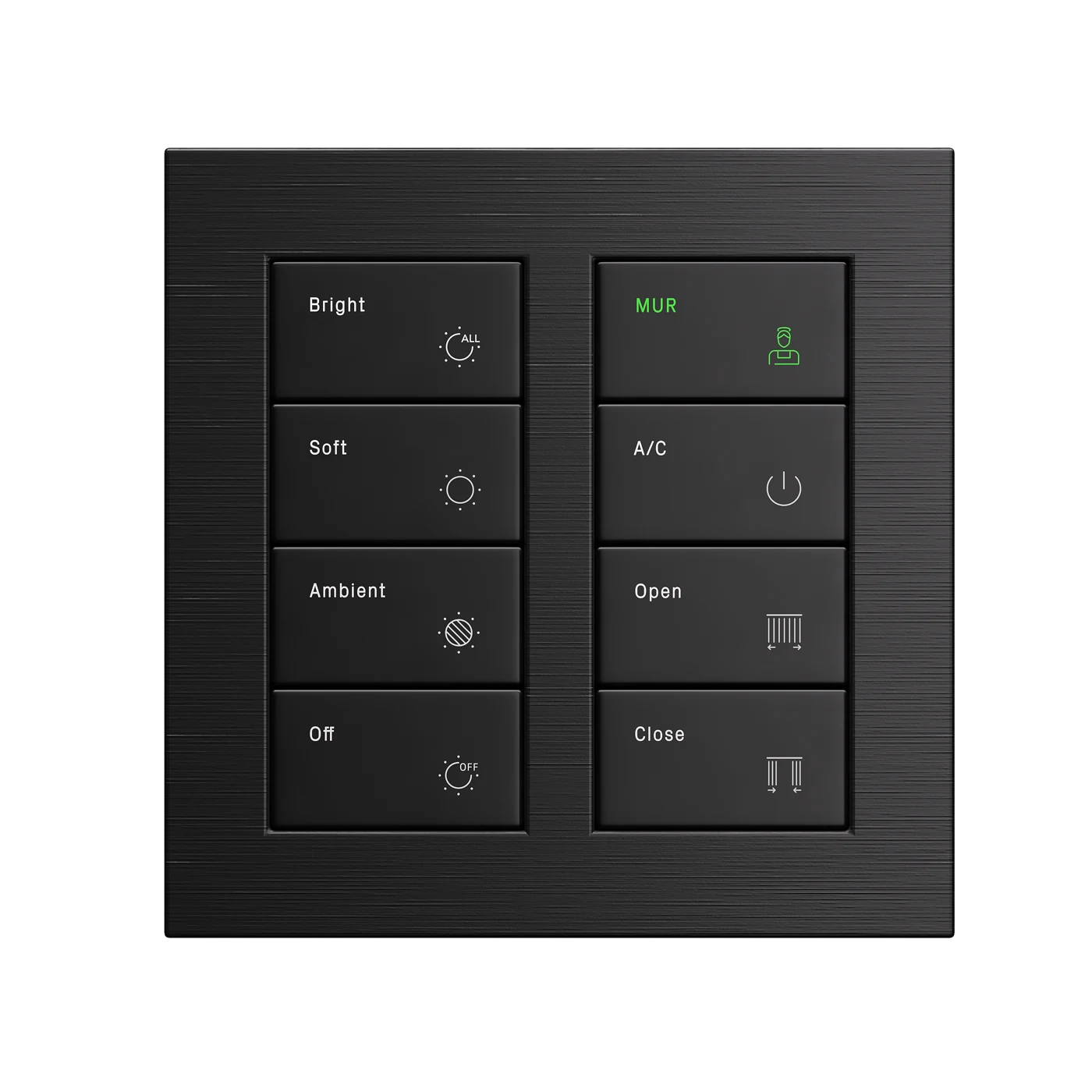 Roomio Lineo keypad, brushed metal frame
